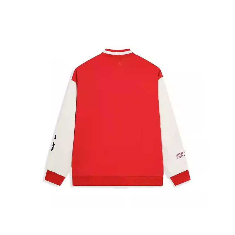 XTEP Sports Life Collection Baseball Jacket Men's Enchanted Red/Mountain Moon White-1