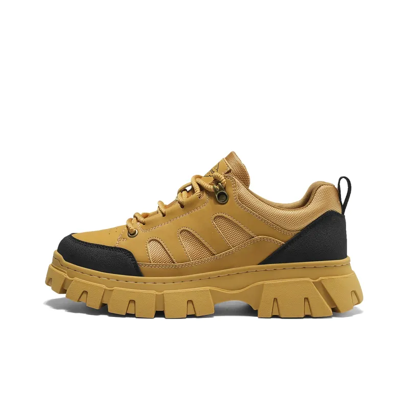 HLA Work Boots Men Low Top Army Green, Black, Earth Yellow-5