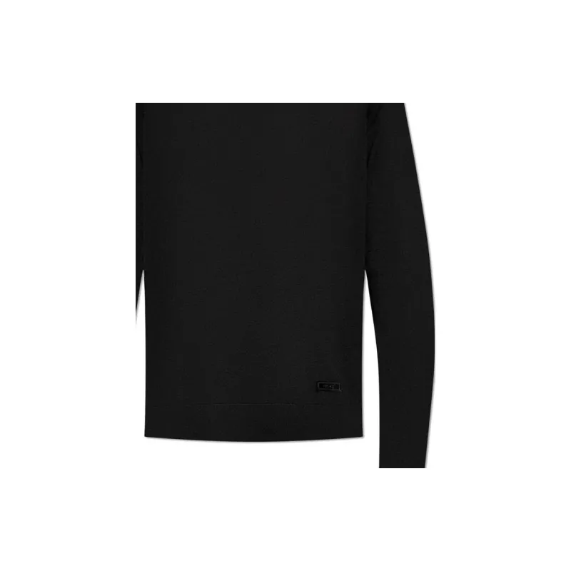 VERSACE Logo Patch Turtleneck Jumper-6