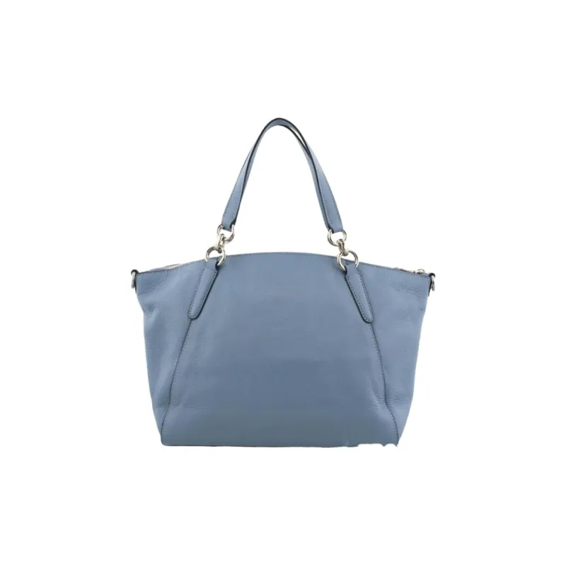 COACH Kelsey Leather Handbag Women's Gray Blue-4