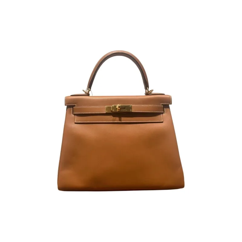 HERMES Kelly Madame Leather Handbag Women's 37 Gold Gold Brown-0