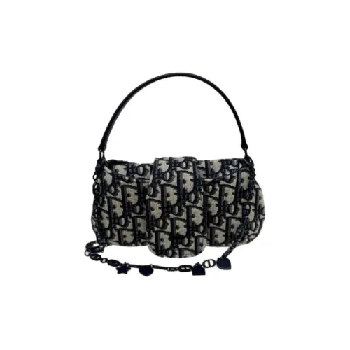 DIOR Jacquard Canvas Handbag Shoulder Bag Kids' Beige & Blue