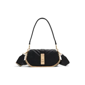 ALDO Artificial Leather Shoulder Bag, Crossbody Bag Regular Women's Black/White