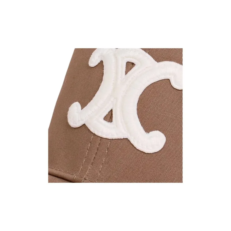 CELINE Cotton Baseball Caps Women's Brown-3