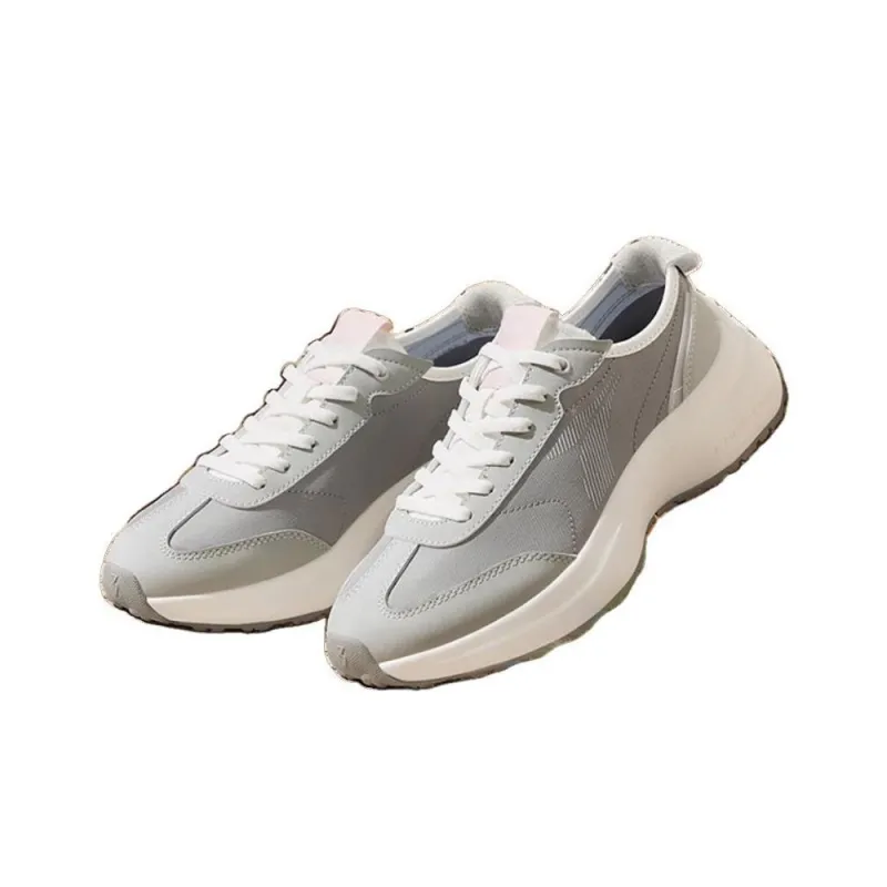 361° Anti-Slip And Wear-Resistant Breathable Low-Top Casual Shoes Women's Gray White-3
