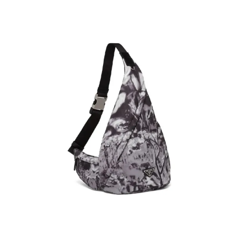 PRADA Recycled Nylon Shoulder Backpack Shoulder Bag Crossbody Bag Men's Cloud Gray-1