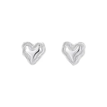 Heart Grass S925 Silver Stud Earrings Women's