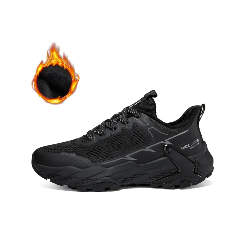 ANDEZHANMUSI Running Shoes Men Low Top Black/Gray-1
