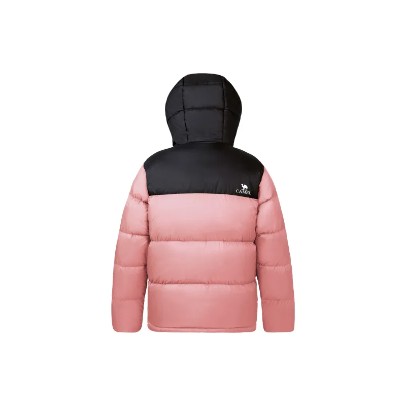 CAMEL Thermal Cold Resistant Color Block Hooded Puffy Down Jacket Unisex-7