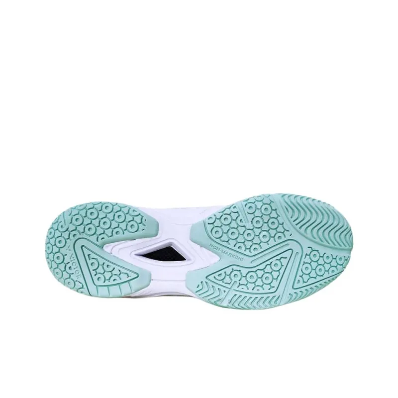 VICTOR Wear-Resistant Slip-Resistant Low-Top Badminton Shoes Unisex White Green-3