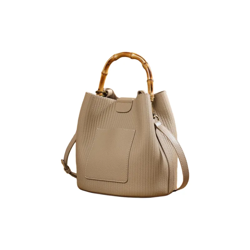 H YXIANG Cow Leather Shoulder Bag Regular Women's Brown/Gray/Black-8