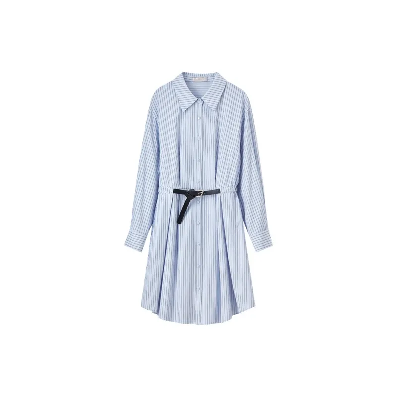SENTUBILA Long-Sleeved Dresses Women's Blue-1