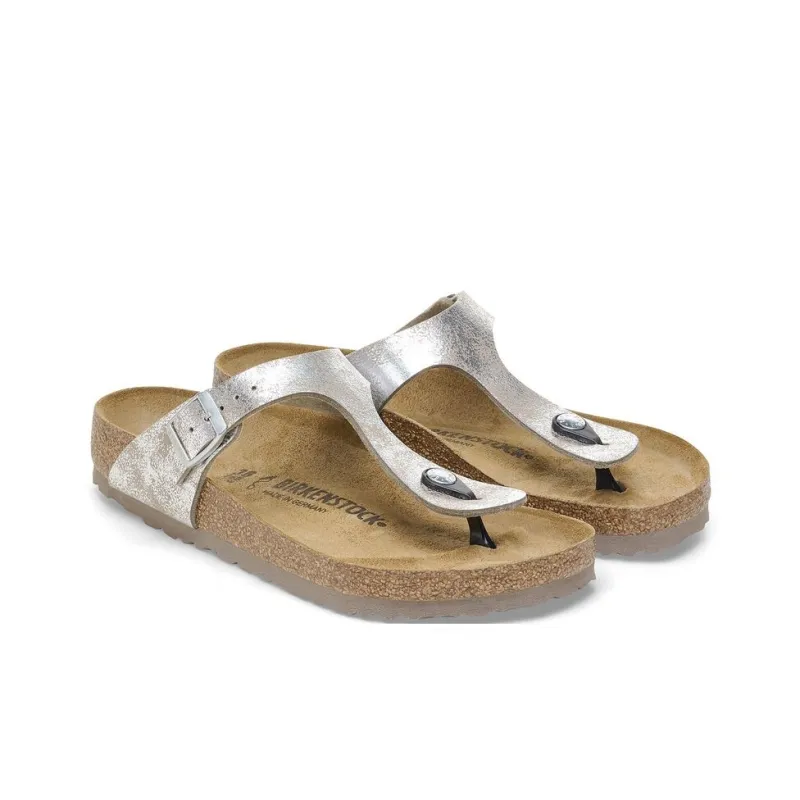 Birkenstock Gizeh EVA Abrasion-Resistant Flip Flops Women's Silver Narrow Fit-2