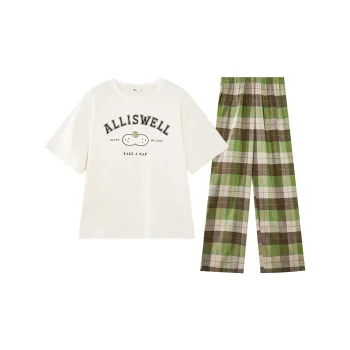 YSO Cool Cat Series Pajama Set Women's Coconut Milk White