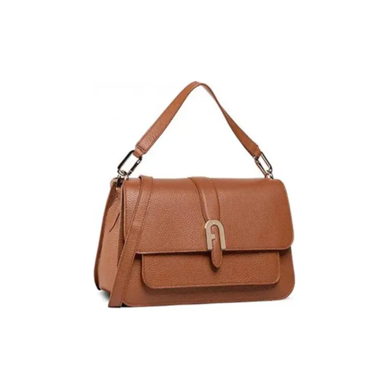 Furla Sofia Grainy Leather Shoulder Bag Portable Crossbody Bag Shoulder Bag Small Size Women's Honey Brown-1