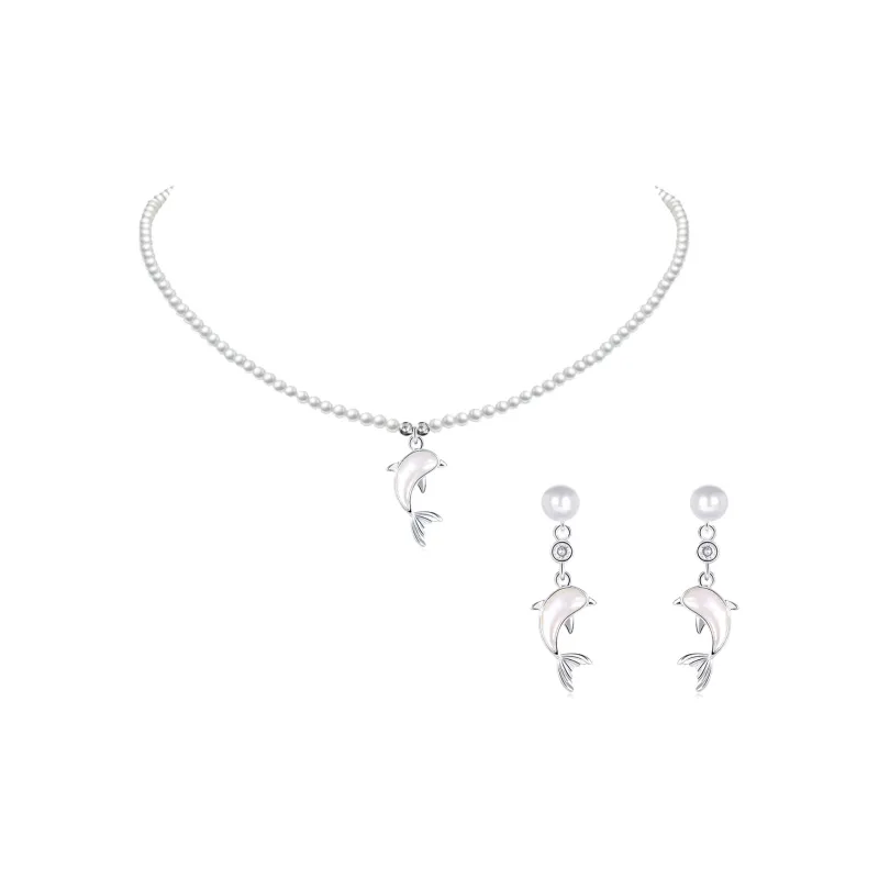 ONEKISS Gold Plated Copper Faux Pearl Glass Necklaces Women's-5
