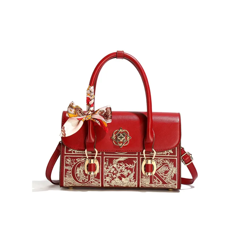 Yalu PU Crossbody Bag, Shoulder Bag, Handbag Regular Women's Red/Brown-1