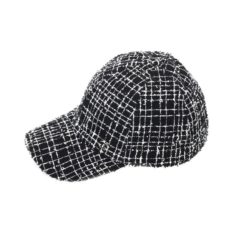 CHANEL Cotton Polyamide Baseball Caps Women's Black-0