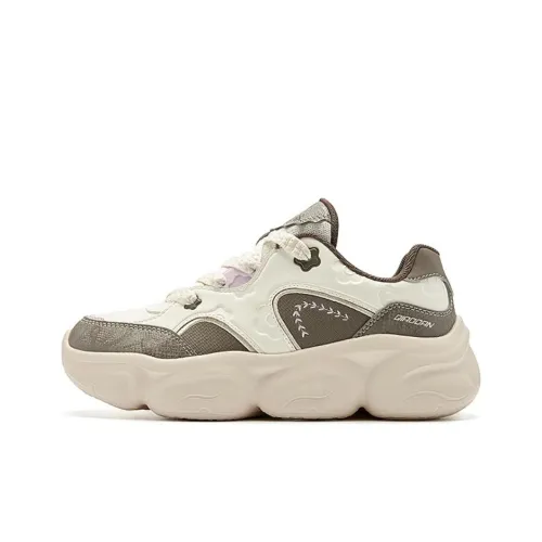 QIAODAN Elf Meow TD Coverage Lightweight Thermal Low Top Casual Shoes Women's Beige Brown