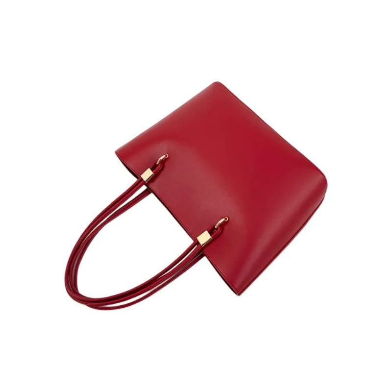 PAYOT Microfiber Synthetic Leather Tote Bag Shoulder Bag Regular Women's Black/Red-7