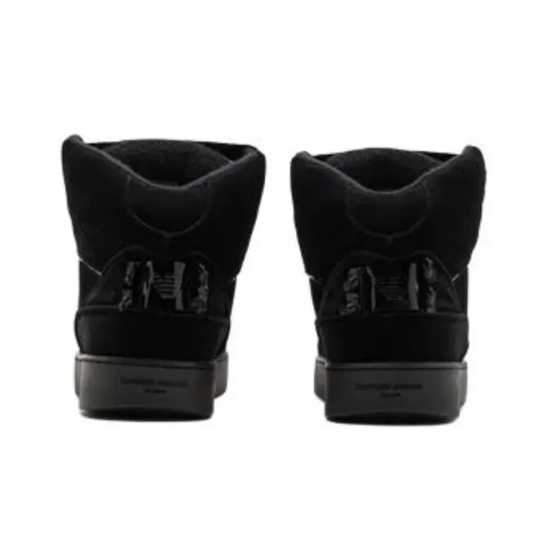 EMPORIO ARMANI High Top Skateboard Shoes Men's Black-4