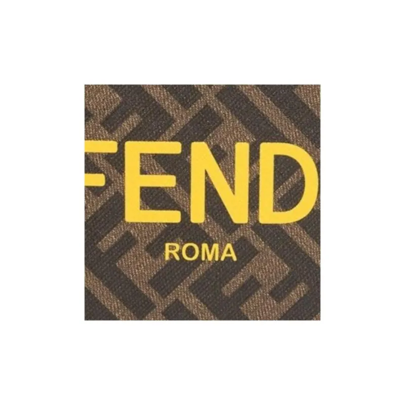 FENDI Cotton Wallet Men's Brown & Yellow-3