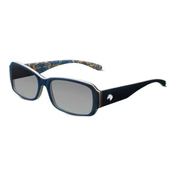 STEFANO RICCI Buffalo Horn Zinc-Plated Palladium Rectangular Sunglasses Unisex Dark Blue