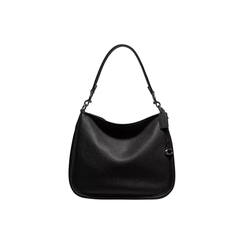 COACH Cary Soft Pebbled Leather Portable Crossbody Bag Shoulder Bag Large Size Women's Black-1