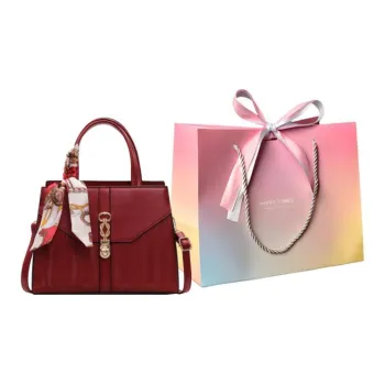 Yalu PU One Shoulder Handbags Women's Burgundy/Khaki
