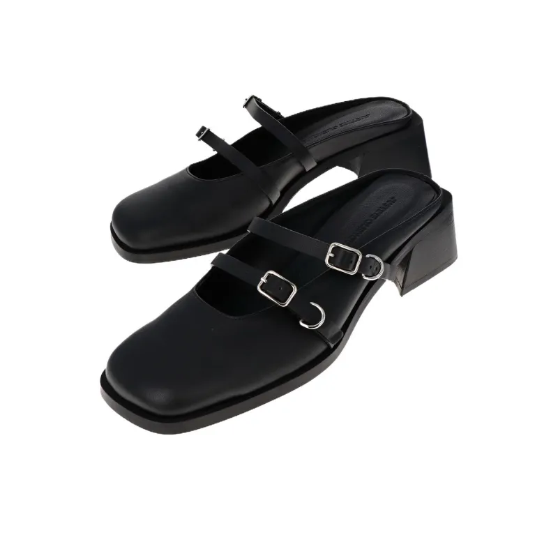 JUSTINE CLENQUET Closed Toe Slippers 5cm Women's Black-4