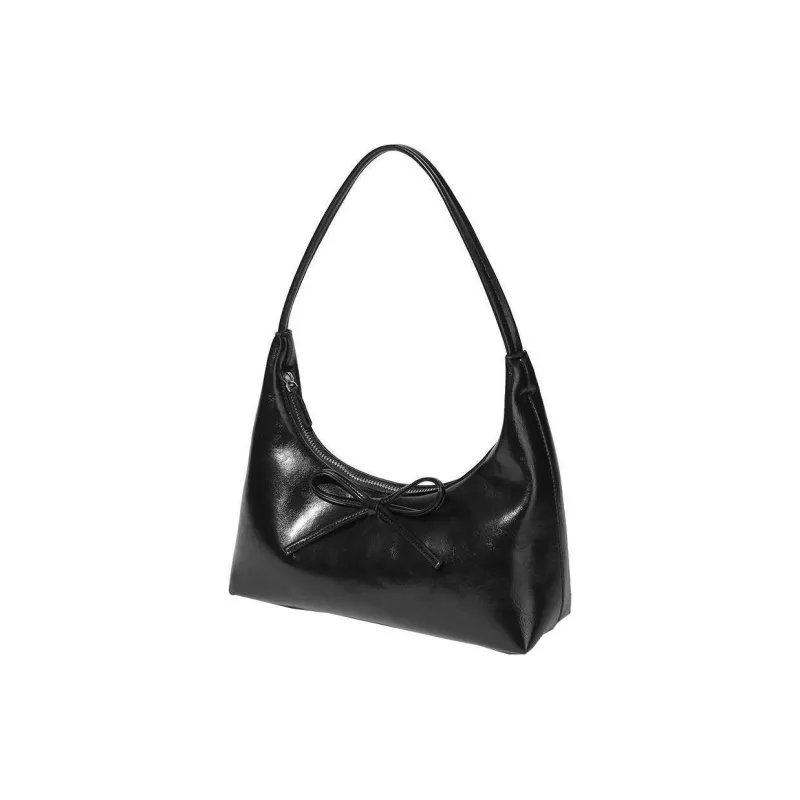 COVERNAT Polyurethane Hobo Bag Handbag Women's Black-1