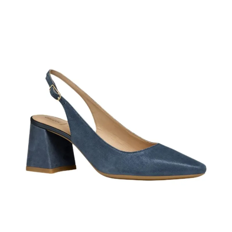 GEOX Giselda Chunky Heel High Heels 6.5cm Women's Blue-2