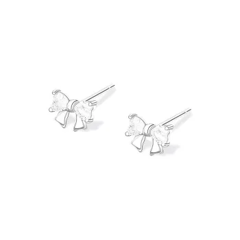 JOLLY NOTE Sterling Silver Stud Earrings Women's Good Luck