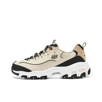 Skechers DLITES Non slip Lightweight Low Top Casual Shoes Women's Beige Black