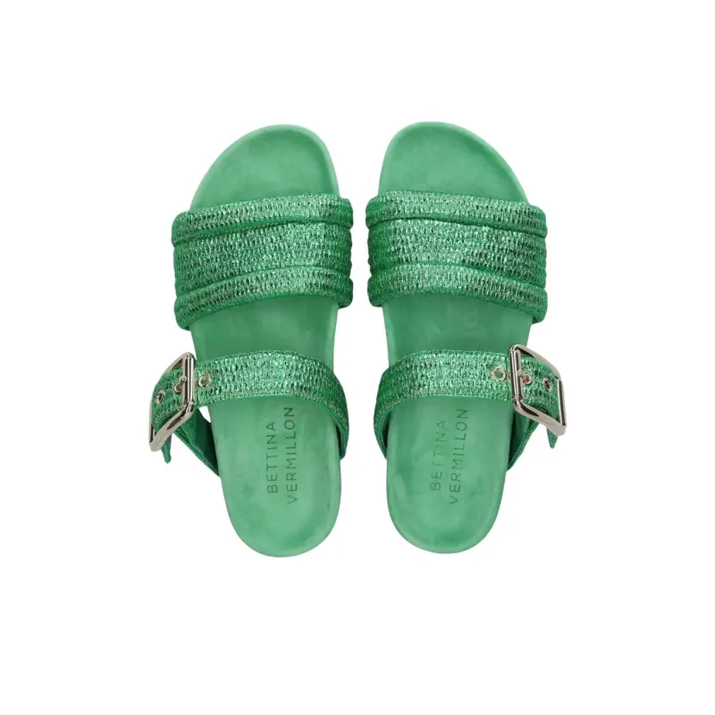 BETTINA VERMILLON Slide Slippers Women's Green-3