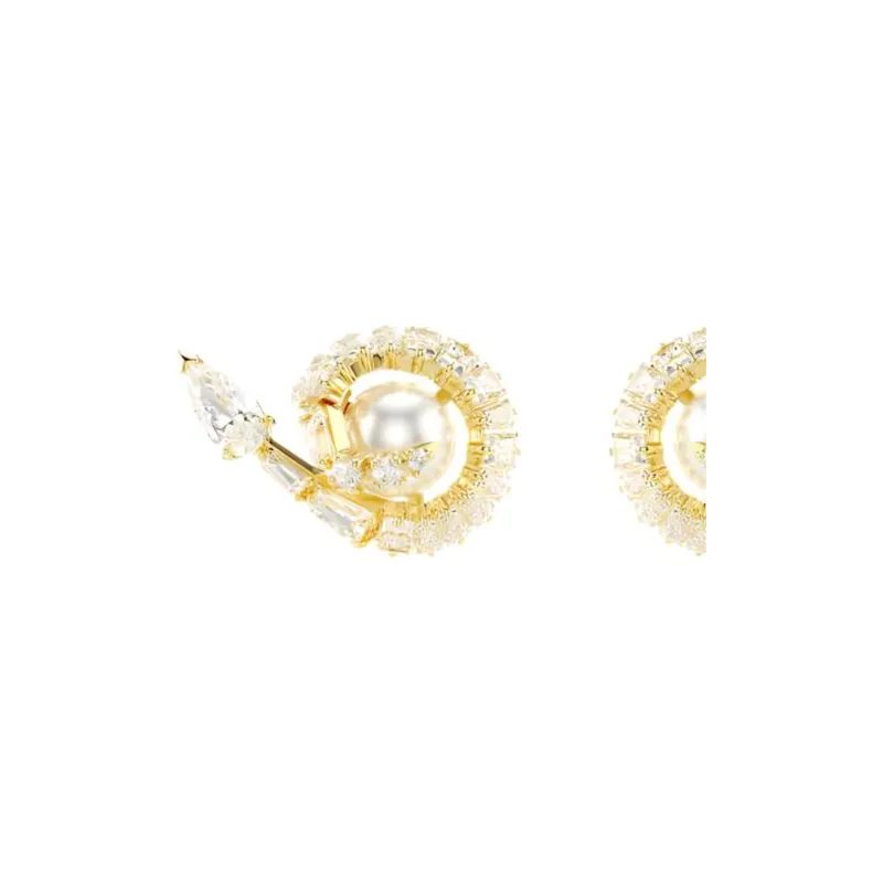 Swarovski Synthetic Cubic Zirconia Stud Earrings Women's Gold-2