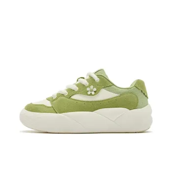 QIAODAN Dry Cushioning Lightweight Low Top Skateboard Shoes Women's Green White