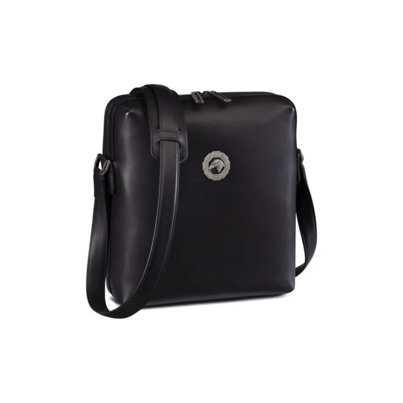 STEFANO RICCI Calfskin Shoulder Bag Men's Black-1