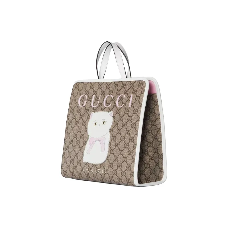 GUCCI Canvas Bag, Tote Bag, Shopping Bag, Handbag Regular Women's Beige & Dark Brown-1