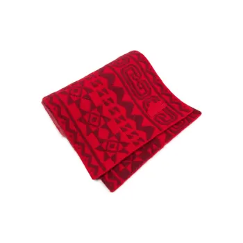 LiNing Acrylic Polyester Polyamide Sheep Wool Knit Scarves Unisex Red