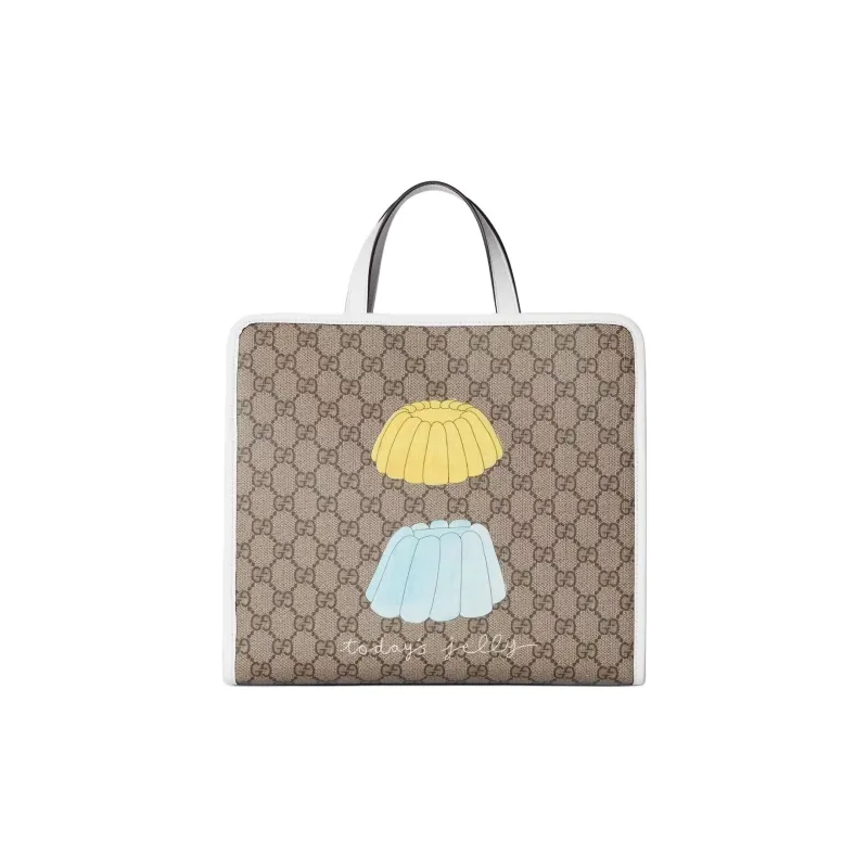 GUCCI Canvas Bag, Tote Bag, Shopping Bag, Handbag Regular Women's Beige & Dark Brown-3