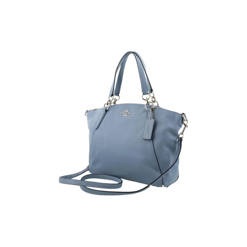 COACH Kelsey Leather Handbag Women's Gray Blue-2