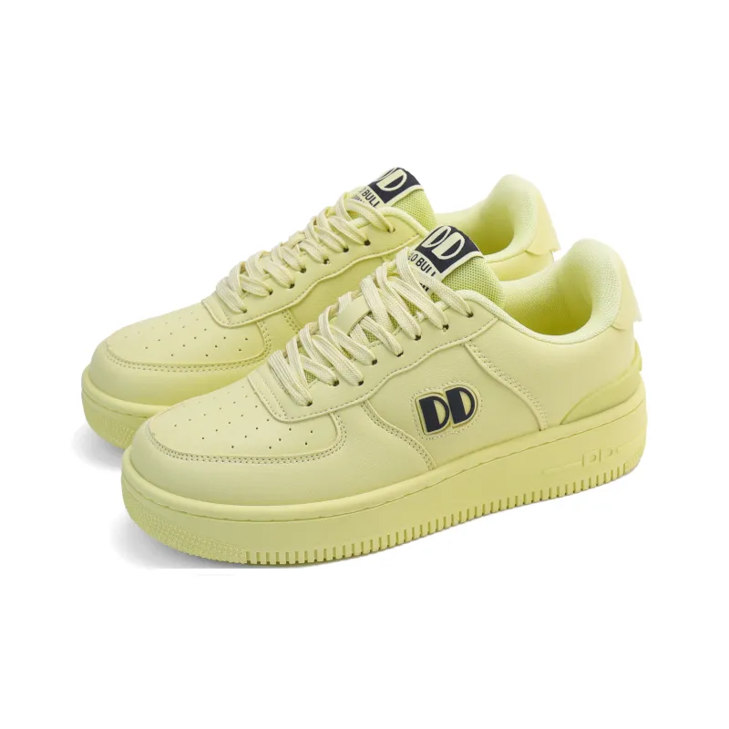 GLO BULL Air Force 1 Height Increasing Wear Resistant Breathable Slip Resistant Low Top Skateboard Shoes Unisex Lemon-2