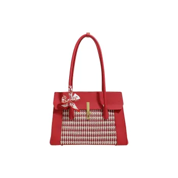 H YXIANG Microfiber Blend Fabric Shoulder Bag Women's Red