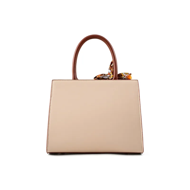 Vigno Synthetic Leather Handbag, One Shoulder, Crossbody Bag Regular Women's Coffee & Apricot-4