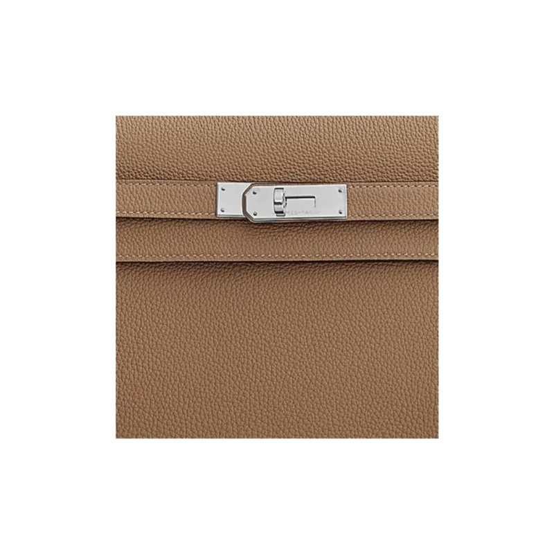 HERMES Kelly Depeches Togo Calfskin Clutch Men's 3G Alezan Chestnut-3