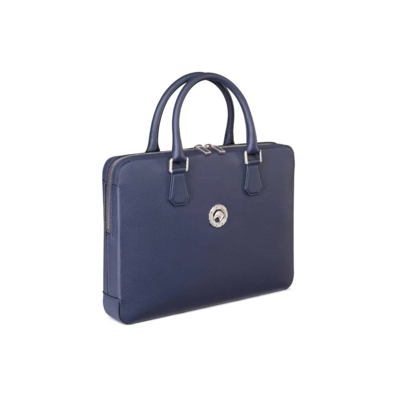 STEFANO RICCI Calfskin Briefcases Men's Blue-1