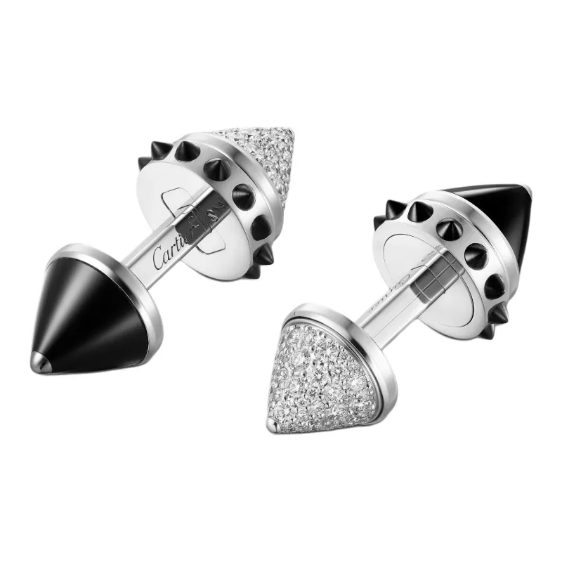 CARTIER 18K Cufflinks Unisex Silver-1