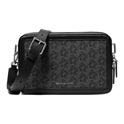 MICHAEL KORS Hudson Coated Canvas Shoulder Bag Crossbody Bag Men's Black
