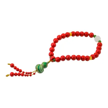 MEIYAER Cinnabar Snake Year Zodiac Beaded Bracelet Unisex